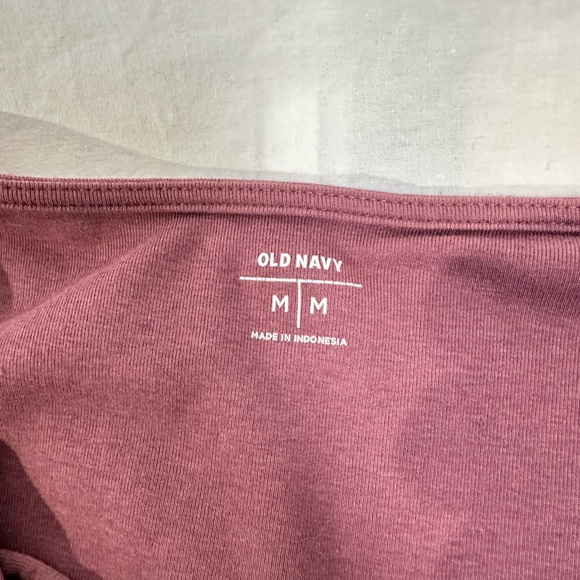 Old Navy Tunic Mauve Top Long Sleeves Lace up Front knit Size M - Picture 3 of 5